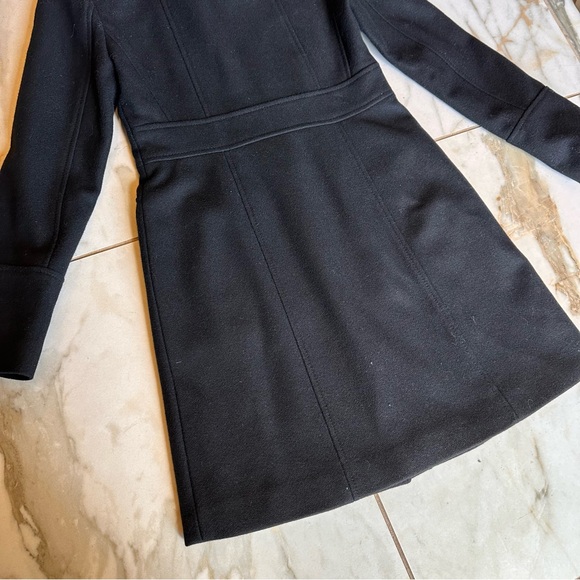 Banana Republic Black Wool Blend Military Trench Classic Peacoat - Size XS - Picture 14 of 15